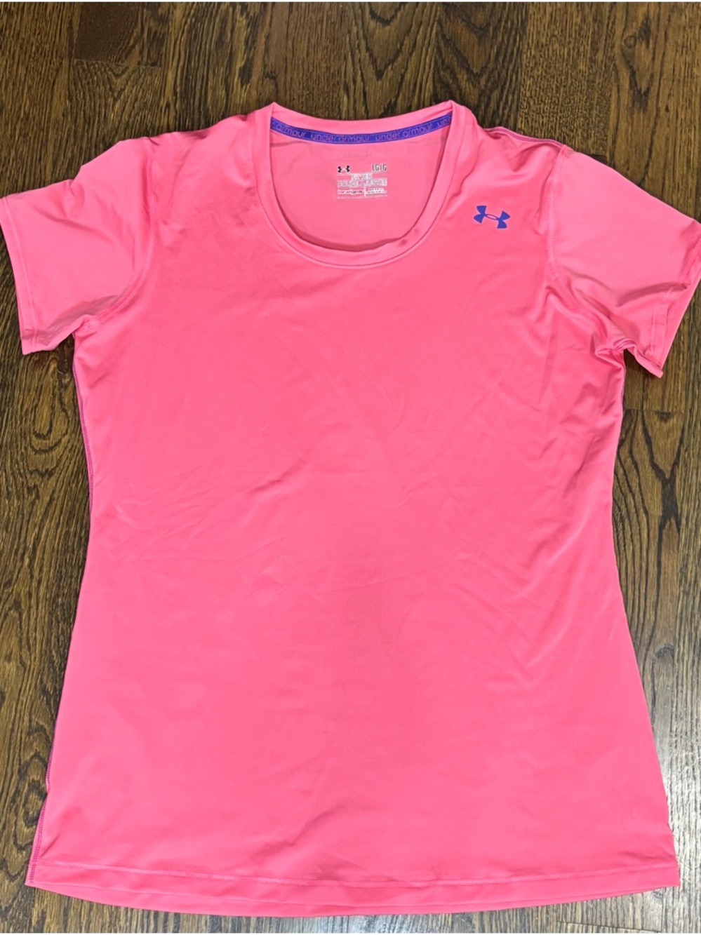 Under Armour HeatGear Fitted Pink Short Sleeve Activewear T-Shirt L